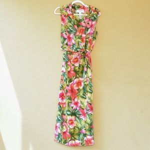 Sag Harbor Maxi Hibiscus Tropical Floral Dress 12
